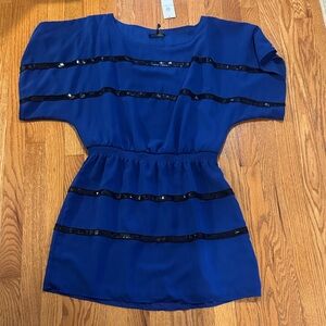 Jessica Simpson Blue Dress with Black Accents